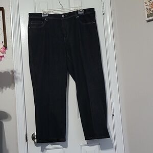 Chico's Platinum Black Denim Jeans Short Size 2.5 Size 14